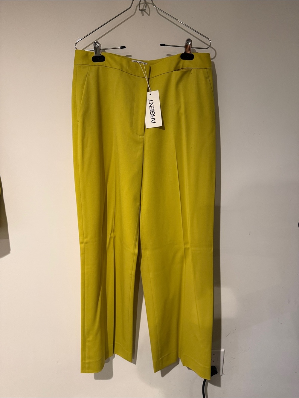 Argent Women's Straight-Leg Trousers in Chartreuse